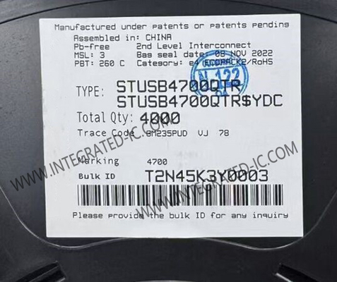 STUSB4700QTR 集積回路チップ 400kb/s スタンドアロング USB PDコントローラ QFN-24