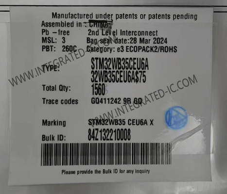 STM32WB35CEU6A マイクロコントローラーMCU 2.4GHzマルチプロトコル 無線32ビットMCU
