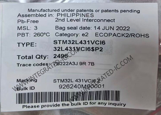 STM32L431VCI6 マイクロコントローラ MCU ARM マイクロコントローラ 80MHz 埋め込みMCU UFBGA100