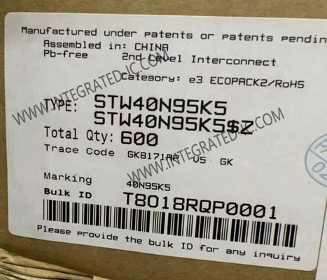 STW40N95K5 統合回路チップ 950V MDmeshTM K5 Nチャネル電源MOSFETトランジスタ