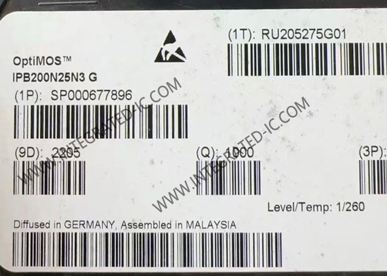 統合回路チップ IPB200N25N3G 250V OptiMOSTM Nチャネル電源MOSFETトランジスタ