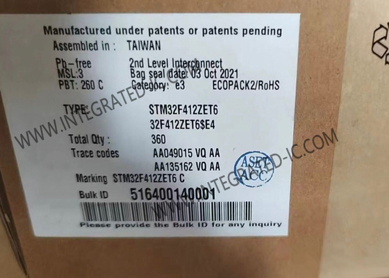 STM32F412ZET6 マイクロコントローラー MCU 32ビットシングルコア MCU 100MHz 埋め込みMCU LQFP144