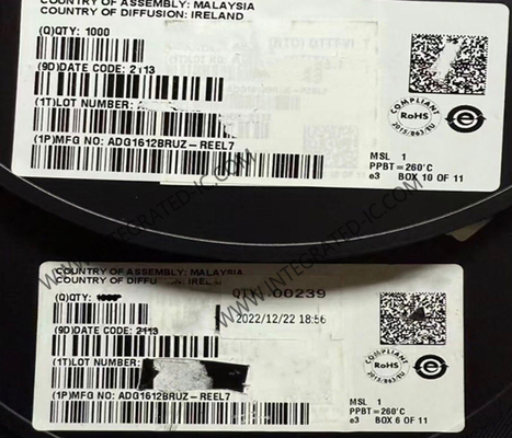 ADG1612BRUZ 集積回路チップ 1 Ω クワッドシングルポール/シングルスロー スイッチ