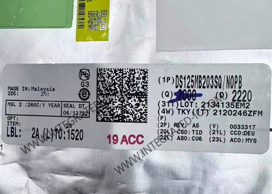 DS125MB203SQ 集積回路チップ 12.5Gbps デュアルポート Mux およびファンアウトバッファ、イコライゼーションおよびデエンファシス付き