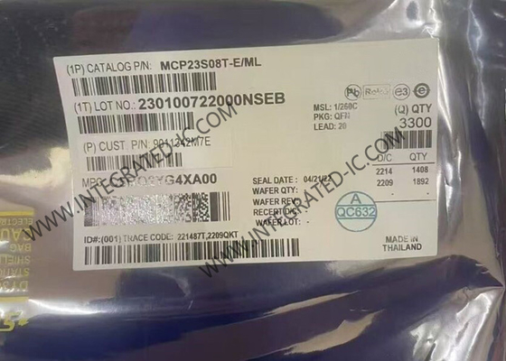 MCP23S08T-E/ML 集積回路チップ 8ビット SPI I/O エキスパンダ シリアルインターフェース付き