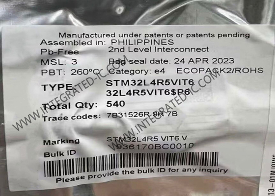 STM32L4R5VIT6 マイクロコントローラ MCU 超低電源マイクロコントローラチップ 100LQFP