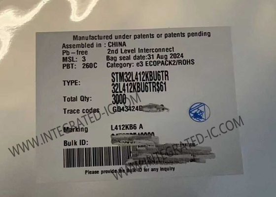 32UFQFNマイクロ制御回路MCU STM32L412KBU6マイクロ制御回路IC 80MHz高性能