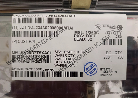 AVR128DB32-I/PT マイクロコントローラ MCU 8ビット 24MHz 128KB フラッシュ AVR DB マイクロコントローラ IC