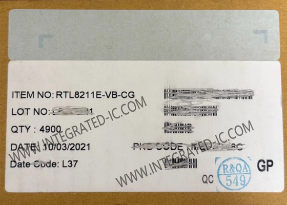 RTL8211E-VB-CG イーサネットIC 統合 10/100/1000M イーサネットトランシーバー QFN48