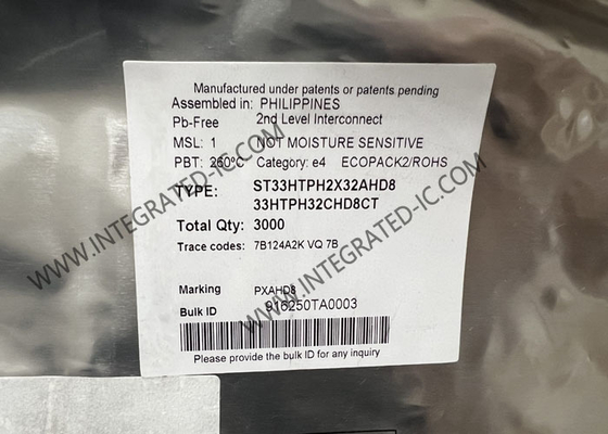 ST33HTPH2X32AHD8 集積回路チップ SPI インターフェース Long Term Evolution TPM 2.0 デバイス