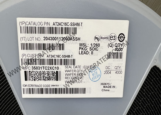 AT24C16C-SSHM-T メモリICチップ 16Kbit 1MHz I²C シリアルEEPROMメモリ 8-SOIC
