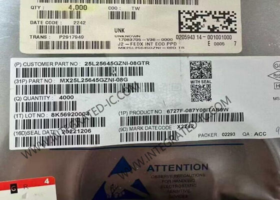 メモリICチップ MX25L25645GZNI-08G 120MHz 256Mbit SPI NORフラッシュメモリIC WSON8