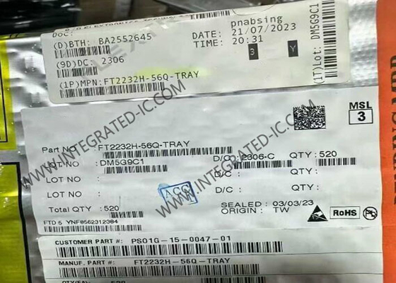 統合回路チップ FT2232H-56Q 70mA 双高速USBコントローラ VQFN56