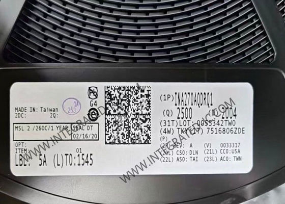 INA270AQDRQ1 電流検出アンプ集積回路チップ、130 kHz帯域幅、-16V～+80Vの広いコモンモード範囲、SOIC8パッケージ