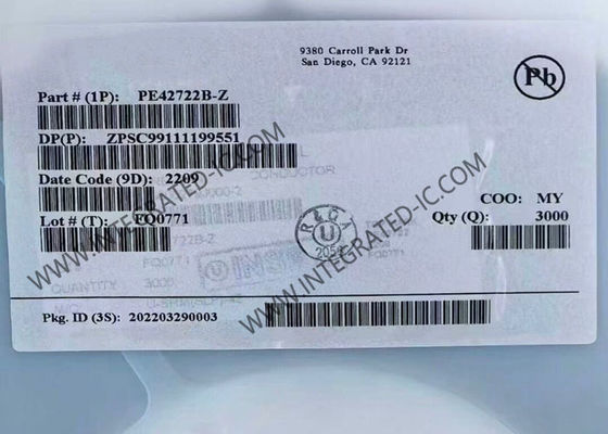 PE42722B-Z UltraCMOS SPDT RF スイッチIC 無線通信モジュール 5MHz から 1.794GHz 低挿入損失と高い隔離