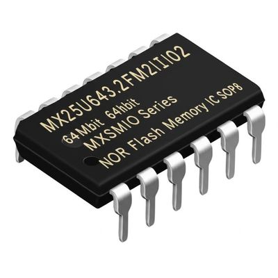 MX25U6432FM2I02 64Mbit NORフラッシュメモリIC、133 MHz SPIインターフェース、SOP8パッケージ