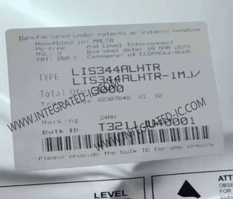 LIS344ALHTR 低電力 3 軸リニア容量型加速度センサー IC、アナログ出力付き