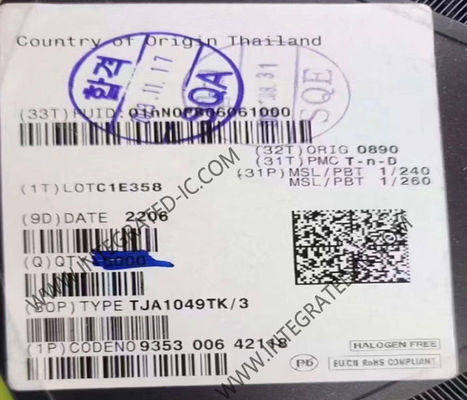 TJA1049TK 集積回路チップ 5Mbps 高速 CAN トランシーバ、300 mV レシーバヒステリシス、4.75V ～ 5.25V 電源電圧