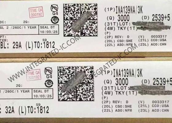 INA139NA/3K 440kHz 帯域幅電流センスアンプ、0.5%精度、2.7V～40V入力範囲