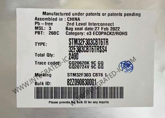 STM32F303CBT6TR 32ビットマイクロコントローラ、72MHz ARM Cortex-M4コア、128KBフラッシュメモリ搭載
