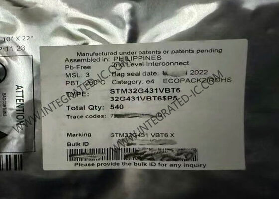 単心高性能STM32G431VBT6のマイクロ制御回路MCU 100LQFP 32Bit