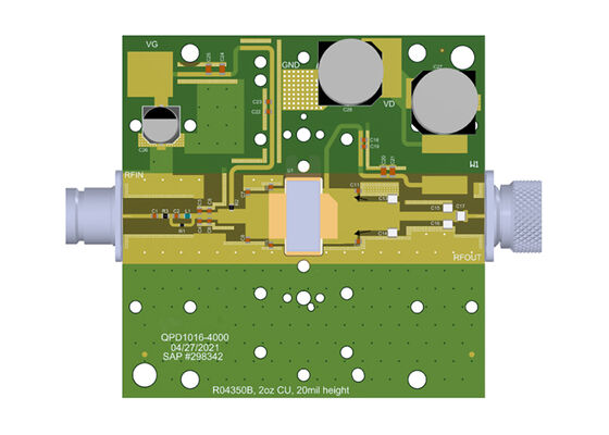 QPD1016EVB01 組み込みソリューション 500W プリマッチドディスクリート GaN RFトランジスタ評価ボード
