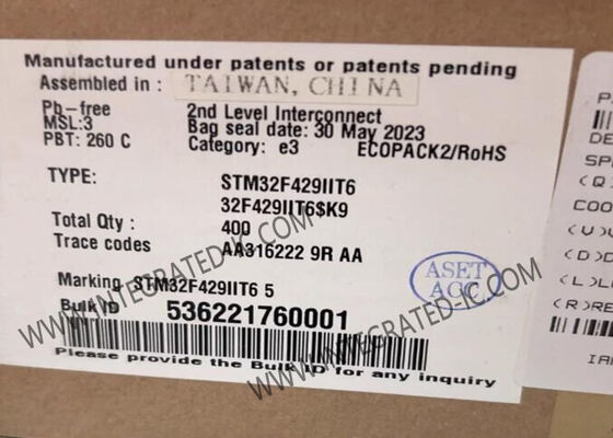 集積回路の破片STM32F429IIT6のマイクロ制御回路IC 180MHz単心LQFP176