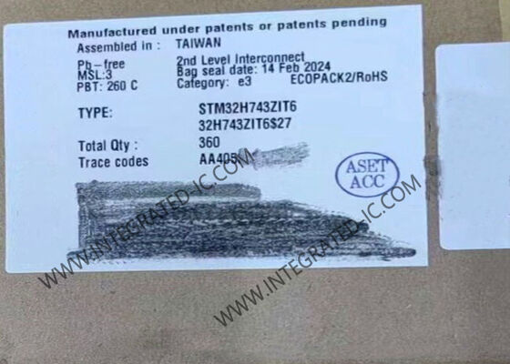 集積回路の破片STM32H743ZIT6 2ビット単心480MHz 2MBマイクロ制御回路IC 144-LQFP