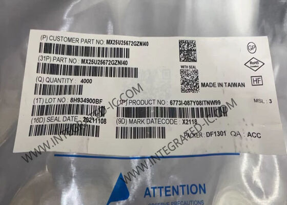 MX25U25672GZNI40 メモリICチップ 256Mbit MXSMIOシリアル NOR フラッシュメモリIC 8WSONパッケージ 工業用 (-40°C~+85°C)