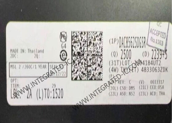 DAC8562SDGSR 16ビット分解能 低消費電力 デュアルチャネル デジタル-アナログコンバータ 集積回路チップ