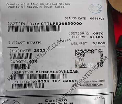 MIMX8ML4DVNLZAB マイクロコントローラー MCU 4コア 64ビットマイクロプロセッサIC LFBGA548パッケージで1.8GHzまで