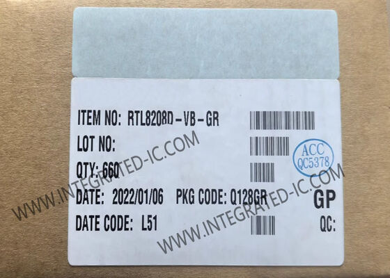 RTL8208D-VB-GR イーサネットIC オクタルチャンネル 8ポート 10/100Mbps イーサネットトランシーバー RS8MIIインターフェース付き