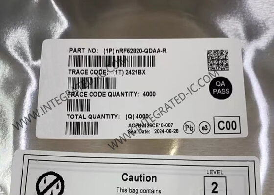 NRF52820-QDAA-R BT IC Bluetoothシステムオンチップ、8 dBm出力電力、BT 5.3サポート、拡張された-40℃～105℃の温度範囲