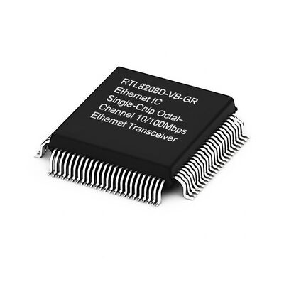 RTL8208D-VB-GR イーサネットIC オクタルチャンネル 8ポート 10/100Mbps イーサネットトランシーバー RS8MIIインターフェース付き