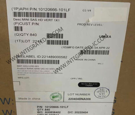 10120666-101LF ミニ-SAS HDコネクタ 16 位置 6 Gb/s と 12 Gb/s データレートとゴールドコンタクト仕上げ