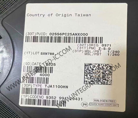 TJA1100HN 自動車用イーサネットIC 100BASE-T1 コンパイル AEC-Q100 グレード 1 合格PHYトランシーバー 3.1V ~ 3.5V 供給電圧