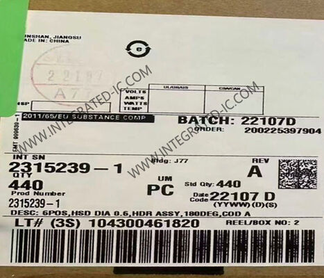 2315239-1 6 位置シールド自動車HSDデータコネクタ 100Vワイヤー・トゥ・ボード垂直マウント