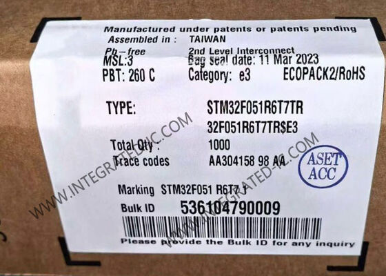 STM32F051R6T7TR マイクロコントローラ MCU 32ビット ARM Cortex-M0 48MHz 速度 55 I/O 2V～3.6V 電圧範囲