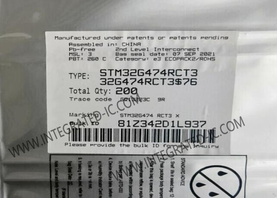 STM32G474RCT3 32 ビット ARM Cortex-M4Fマイクロコントローラ MCU 170MHz速度と52つのI/Oピン