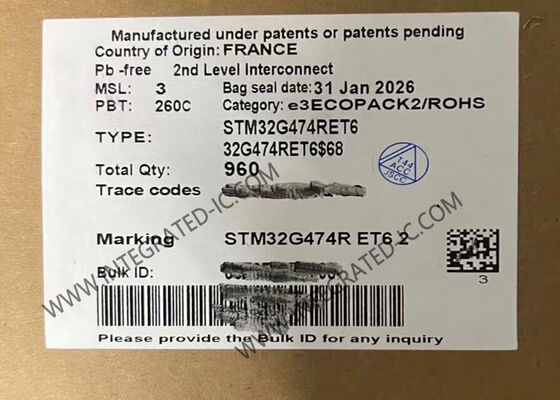 STM32G474RET6 マイクロコントローラ MCU 32ビット 170MHz ARM Cortex-M4F マイクロコントローラ