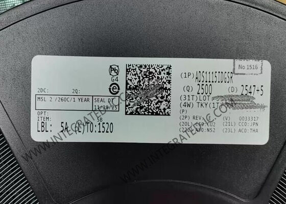 ADS1115IDGSR 16ビットデルタシグマADC、860SPSサンプリングレートおよびI2Cインターフェースのアナログ-デジタルコンバーター