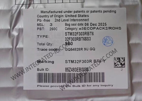 STM32F303RBT6 マイクロコントローラ MCU 72 MHz 128KB フラッシュ 埋め込み MCU LQFP-64