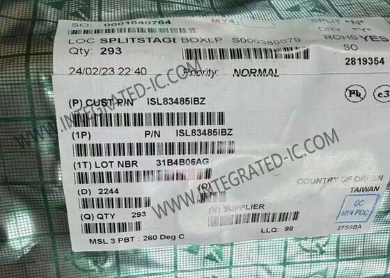 ISL83485IBZ 統合回路チップ 10Mbps ハーフデュプレックス RS-485/RS-422 トランシーバー SOIC-8