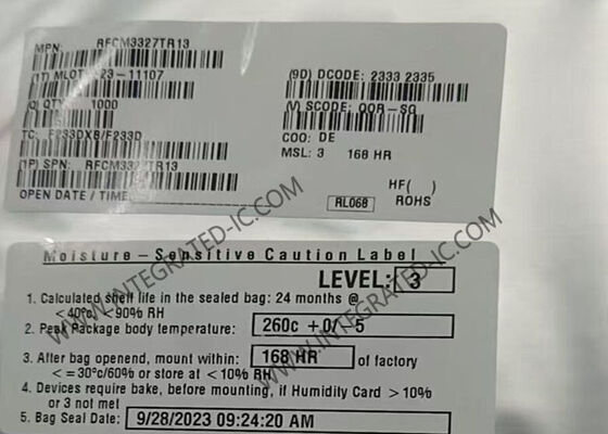 RFCM3327 統合回路チップ 45MHz から 1218MHz GaAs/GaN パワーダブルアンプモジュール