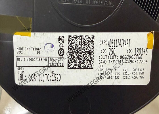 ADS1174IPAPT 集積回路チップ 16 ビット アナログからデジタル変換器 HTQFP-64