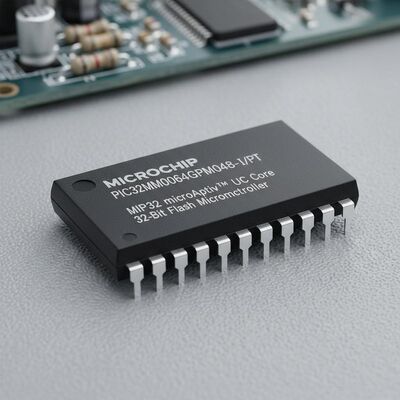 PIC32MM0064GPM048-I/PT 32 ビットフラッシュマイクロコントローラ MIPS32 microAptivTM コア 25MHz スピード 38 I/O