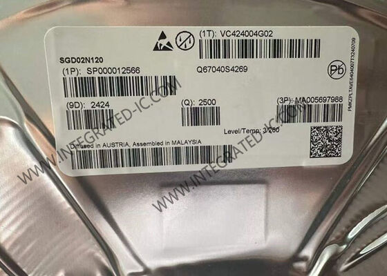 SGD02N120 1200V 2A IGBT トランジスタ、TO-252-3 パッケージ - 高電圧パワー半導体チップ