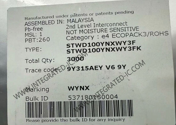 STWD100YNXWY3F 自動車用 合格ウォッチドッグタイマー回路チップ 低電力消費 13 μA 幅広い温度範囲 -40 °C から +125 °C