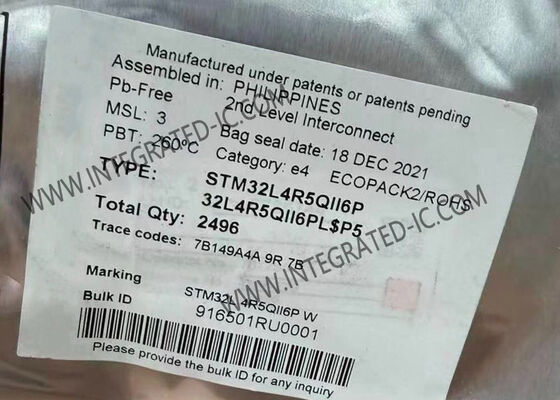 STM32L4R5QII6P 120MHz 速度、32 ビット ARM Cortex-M4 コア、2MB フラッシュ メモリを搭載したマイクロコントローラ MCU