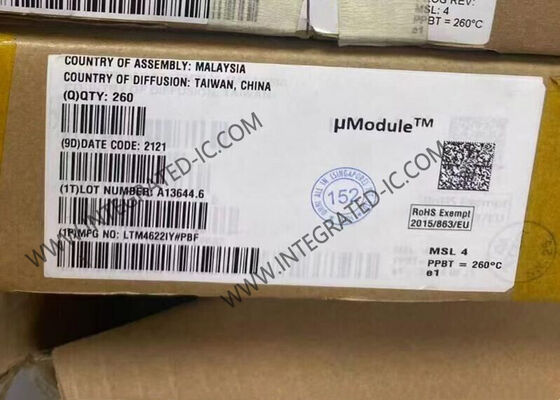 LTM4622IY 集積回路チップ、デュアル 2.5A 出力、超薄型 1.82mm パッケージ、3.6V ～ 20V の広い入力範囲を備えた DC/DC μModule レギュレータ